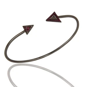 Natural Ruby Gemstone Bangle Bracelet 925 Sterling silver Designer Jewelry - Picture 1 of 5