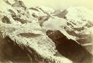 France Alps Chamonix Bossons Glacier Old Photo Villeneuve 1900 - Picture 1 of 3