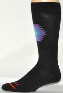 Fits Socks Medium Hiker Southwest Pattern OTC Crew Merino Wool Charcoal Size S