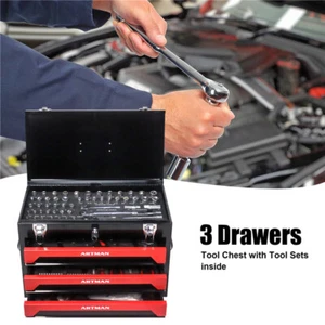 439 Piece Mechanic's Tool Set 3 Drawer 20“ Tool Box Portable Steel Tool Chest - Picture 1 of 9