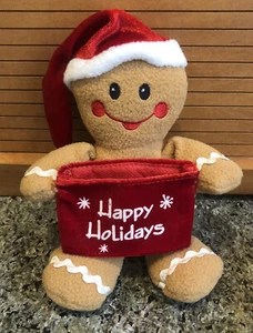 Dan Dee Weihnachten Lebkuchen Junge Plüsch in Nikolausmütze hält offen Beutel - 9 Zoll - Bild 1 von 10