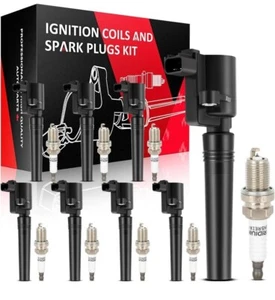 8 For 2002-2005 Ford Thunderbird 3.9L V8 Ignition Coil & Spark Plug - Bild 1 von 9