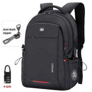 Zaino svizzero per laptop 16 17,3 pollici ricarica USB antifurto bagagli aziendali nuovo - Foto 1 di 15
