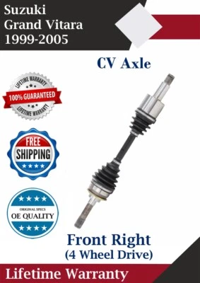 Novo eixo dianteiro direito CV original para 1999-2005 Suzuki Grand Vitara 4WD Lifetime Warra. - Imagem 1 de 4