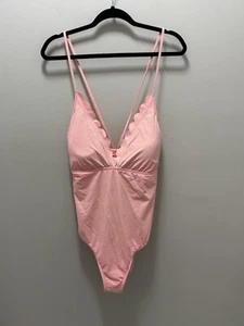 La Blanca Island Goddess Scalloped Light Coral One Piece Size 16 - Picture 1 of 9