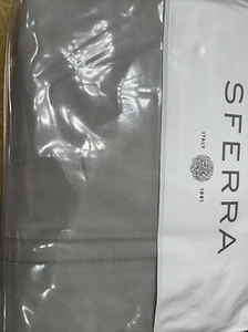 Sferra Finna Queen Duvet Cover Extra Long Staple Cotton 88x92” Flint Grey - Picture 1 of 6