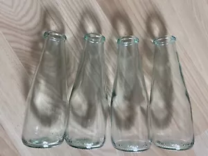 4 x glass mini milk bottle style glass bud vases, wedding, craft, upcycle - Picture 1 of 8