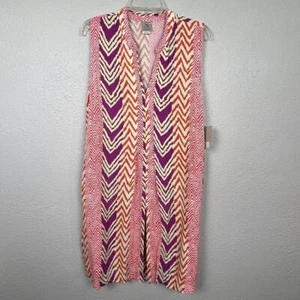 NWT Natori Women's Printed 100% Rayon Sleeveless V Neck Dress/Cover Up Size M - Picture 1 of 8