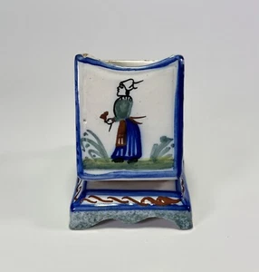 HENRIOT QUIMPER Bretonische Frau Streichholzhalter ~ Vintage ~ signiert - Bild 1 von 5