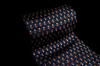 Savile Row - Corbata para hombre azul marino oscuro y azul cachemir 100 % seda 4" de ancho x 56 Foto 1 de 4