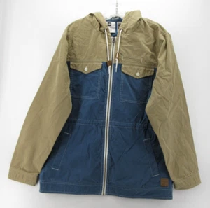 Analog Jacket Men Medium Blue Brown Burton Hiking Hooded Full Zip Outdoor * - Picture 1 of 13