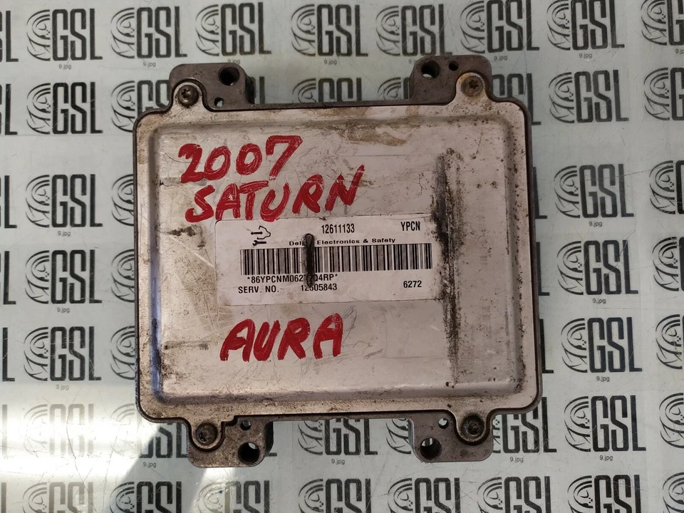 Engine Computer ECM ECU 2007 Saturn Aura A/T 2.7L **MATCH PART NUMBER** 12611133 Foto 1 de 4