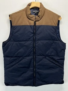 J. Chaleco acolchado Crew Mercantile talla mediana azul marino marrón bloques de color para hombre’s - Imagen 1 de 5