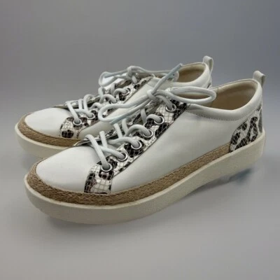 Vionic Winny Leopard Snake Espadrille Leather Women 6 Sneakers White - Image 1 of 4