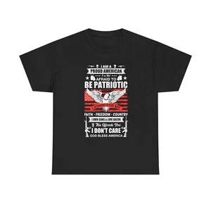 Proud American Patriotic Love Guns And Bacon American Unisex Heavy Cotton Tee - Picture 1 of 17