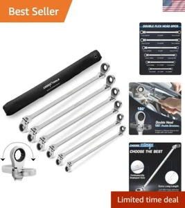 Extra Long Flex Head Ratcheting Wrench set, 6Pcs Double Box End Long Reach Ra... - Picture 1 of 8