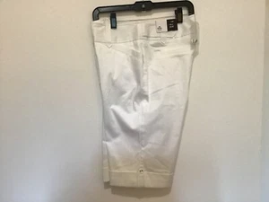 NWT Studio 1940 White Cotton Stretch Cuffed Bermuda Casual Shorts 10 #CB29-3 - Picture 1 of 5