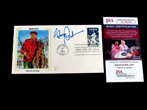 GEORGE STEINBRENNER BABE RUTH YANKEES OWNER SIGNED AUTO VINTAGE RUTH COVER JSA - Picture 1 of 3