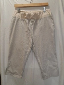 Motherhood Maternity Size Large Khaki Stretch Capri Pants W/ Elastic Waist Band - Picture 1 of 9