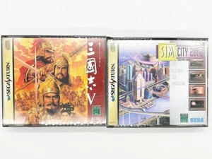 Lot 2 SANGOKUSHI V & Sim City 2000 Set Simulation Game Sega Saturn SS Tested - Picture 1 of 15
