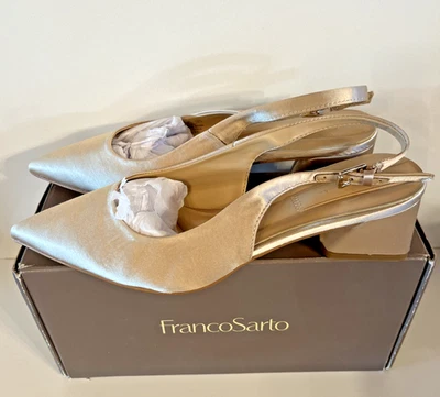 Zapatos de salón formales de satén champán Franco Sarto para mujer L-Racer 8M Foto 1 de 4
