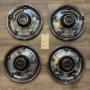 NOS 69-82 GMC HUBCAPS 15" Set 4 Truck Suburban Jimmy Wheel Covers 1969 - 1982 - Picture 1 of 7