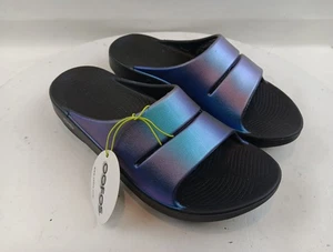 OOFOS Slides Sandals Women's Size 11 Midnight Spectre OOahh Luxe Comfort Shoes - Picture 1 of 23