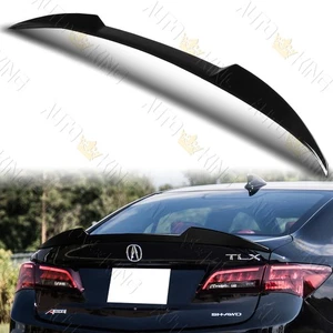 FOR 15-20 ACURA TLX W-POWER PEARL BLACK V-STYLE TRUNK DUCKBILL SPOILER WING - Picture 1 of 5