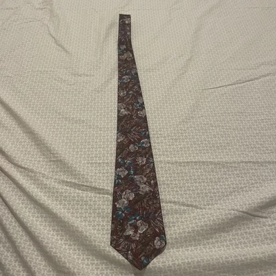 Gravata masculina Oleg Cassini marrom cinza azul-petróleo tradicional 56 L e 4 largura frete incl - Imagem 1 de 4