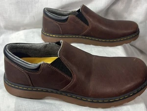 Dr. Martens Tipton Slip On Flats Brown Leather Yellow Stitching Mens 13 - Picture 1 of 9