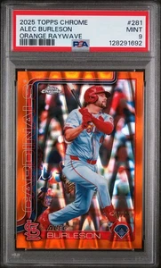 2025 Topps Chrome #281 Alec Burleson Orange Raywave PSA 9 - Bild 1 von 2