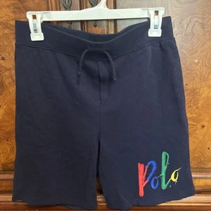 Polo Ralph Lauren Blue Spa Terry Shorts Boy’s Size L 14-16 Large Drawstring NWOT - Picture 1 of 7