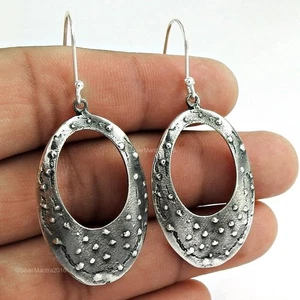 Handmade Indian Jewelry 925 Solid Sterling Silver Drop/Dangle Earrings T55 - Picture 1 of 4