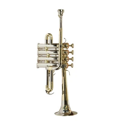 SOUND SAGA Piccolo Trompeta Bb Paso Con Boquilla y Estuche de Transporte (Plata Dorado) Foto 1 de 4