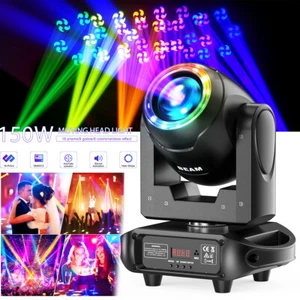 150W 6Prisma LED Moving Head DJ Lichter 8GOBO DMX Halo Effekte Beleuchtung PARTY Show - Bild 1 von 9