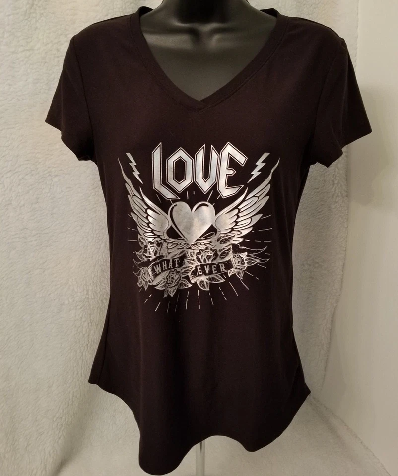 Camisa Top No Boundaries Juniors Mujer Talla S Pequeña 3/5 Multicolor Alas Corazón Foto 1 de 4