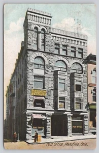 The Post Office Mansfield, Ohio. Masonic Temple Building Vintage Postcard 1907 - Picture 1 of 2