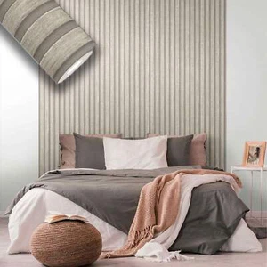 Rotolo da 5 mq di Carta da Parati LAMELLI LEGNO MILLERIGHE 3D effetto Boiserie P - Foto 1 di 10