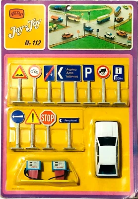 VINTAGE VIDALIS JOY-TOY No112 VW SCIROCCO & ROAD SIGNS GREEK NEW SEALED CARD - Image 1 of 4
