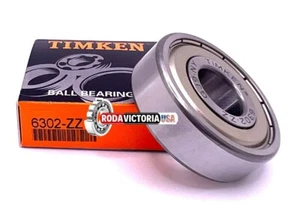 TIMKEN 6302 ZZ C3 DEEP GROOVE BALL BEARING, METAL SHIELDED 15x42x13mm - Picture 1 of 6
