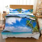 Blue Sky And Cloud Tree 3D Quilt Duvet Doona Cover Set Pillow Case Print