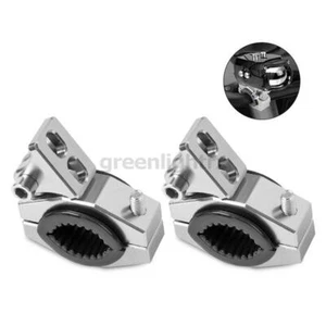 2X Motorcycle CNC Mount Bracket Holder Bumper Crash Bar Headlight Spot Fog Light - Bild 1 von 8