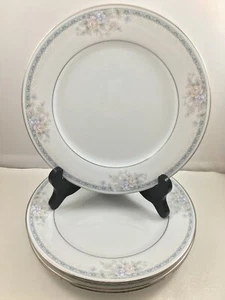 4 Noritake Legendary #3792 SILK GARLAND 8 1/4" Salad Plates Floral - Picture 1 of 5