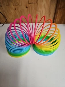 Slinky Rainbow Colored Jumbo 5" Colorful Plastic Very Good used Condition - Picture 1 of 8