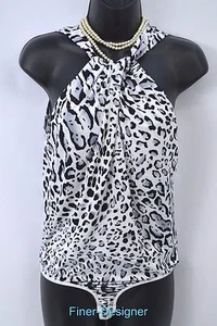 Cache Lycra Top Elástico Sin Mangas Body Camisa Sexy Tigre Selva Halter Talla S - Imagen 1 de 6