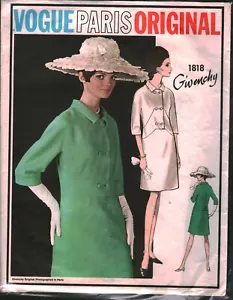 1818 Vintage Vogue Sewing Pattern Misses 1960s One Piece Dress Paris Original 14 - Picture 1 of 2