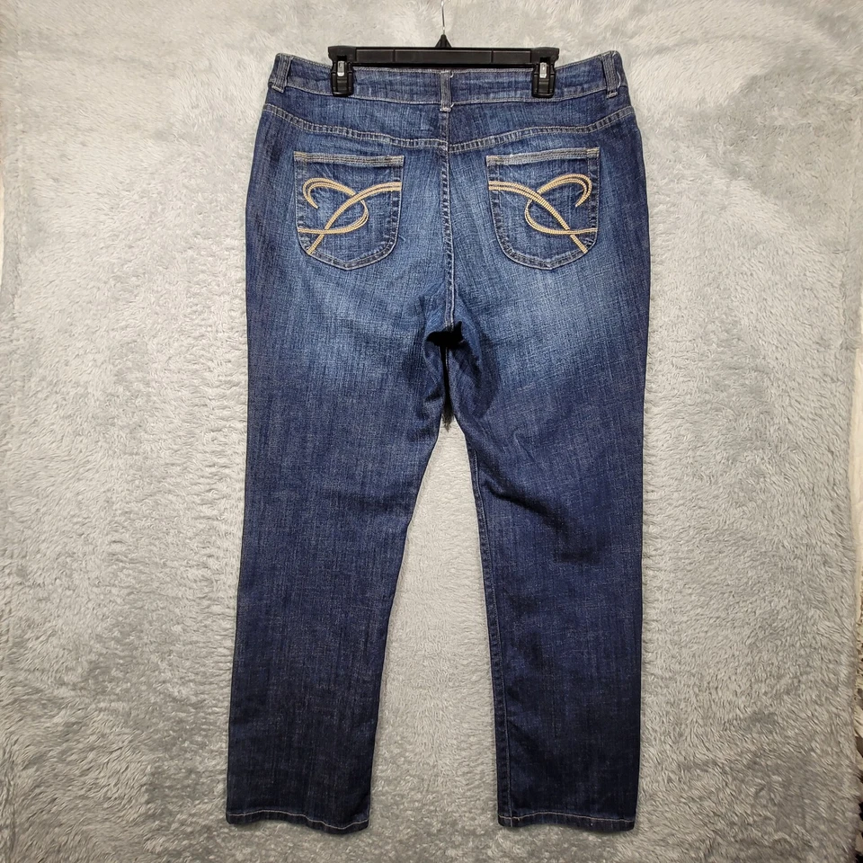 Chicos Platinum Jeans Womens 2.5S US 14 Blue Mid-Rise Jegging Pants 30" Inseam - Image 1 of 4