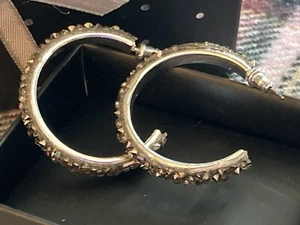 Avon Silver stone Hoop Earrings - Picture 1 of 5