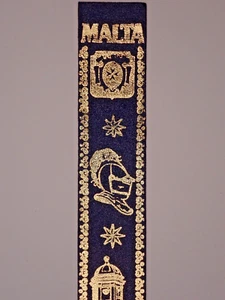 Malta, Blue Leather Bookmark, (B) - Picture 1 of 3