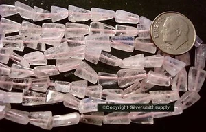 Rose Quartz crystal beads triangle shaped 15 in strand make jewelry beads sb032 - Picture 1 of 3